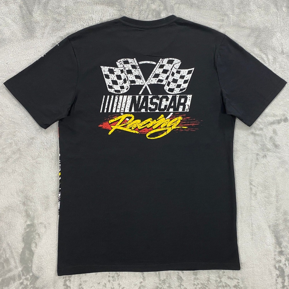 NASCAR 1948 Racing Eagle Lightning T-Shirt Men L Black RaceCar Checkered America - Picture 2 of 6
